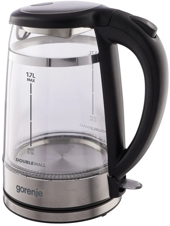 Чайник электрический Gorenje K17GDW 1.7л. 2200Вт черный корпус: металл/пластик  