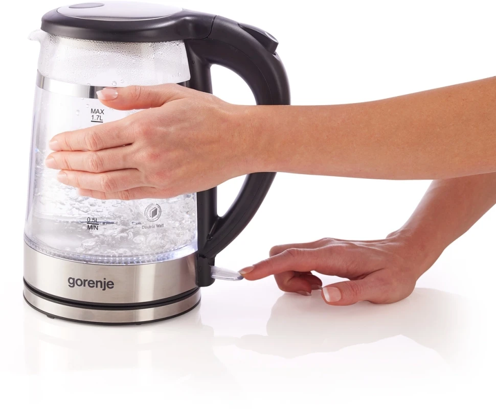 Чайник электрический Gorenje K17GDW 1.7л. 2200Вт черный корпус: металл/пластик  