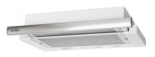 Вытяжка встраиваемая Elikor Интегра 60П-400-В2Л белый/нержавеющая сталь управление: кнопочное (1 мотор)  
