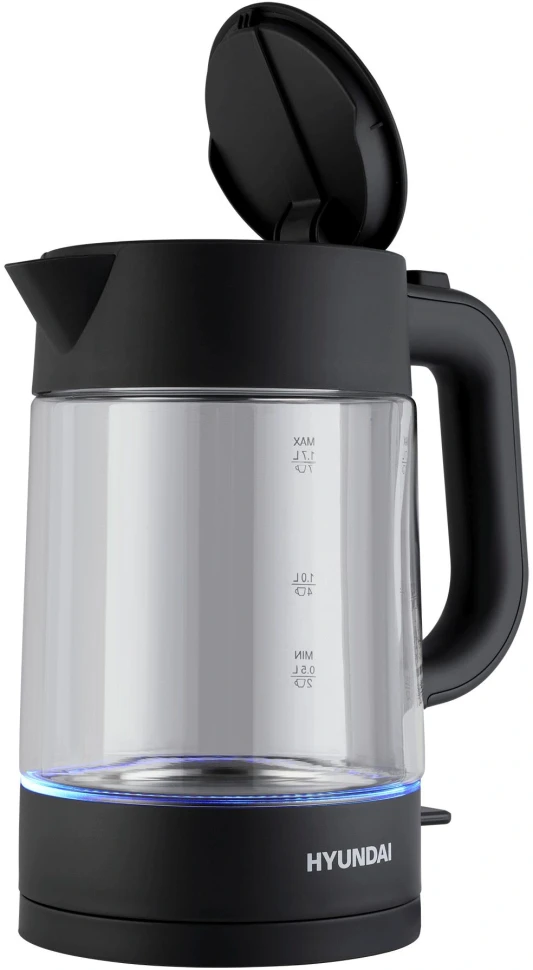 Чайник электрический Hyundai HYK-G7707 1.7л. 2200Вт графит корпус: стекло