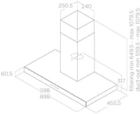 Вытяжка каминная Elica Joy BLIX/A/60 нержавеющая сталь/черное стекло управление: сенсорное (1 мотор)