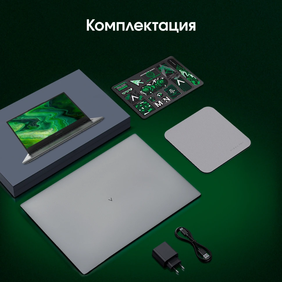 Ноутбук Digma Pro Fortis M Ryzen 5 7430U 16Gb SSD512Gb AMD Radeon Graphics 15.6" IPS FHD (1920x1080) Windows 11 Pro grey WiFi BT Cam 4250mAh (DN15R5-ADXW07)