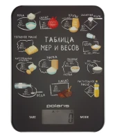 Весы кухонные электронные Polaris PKS 1053DG макс.вес:10кг рисунок