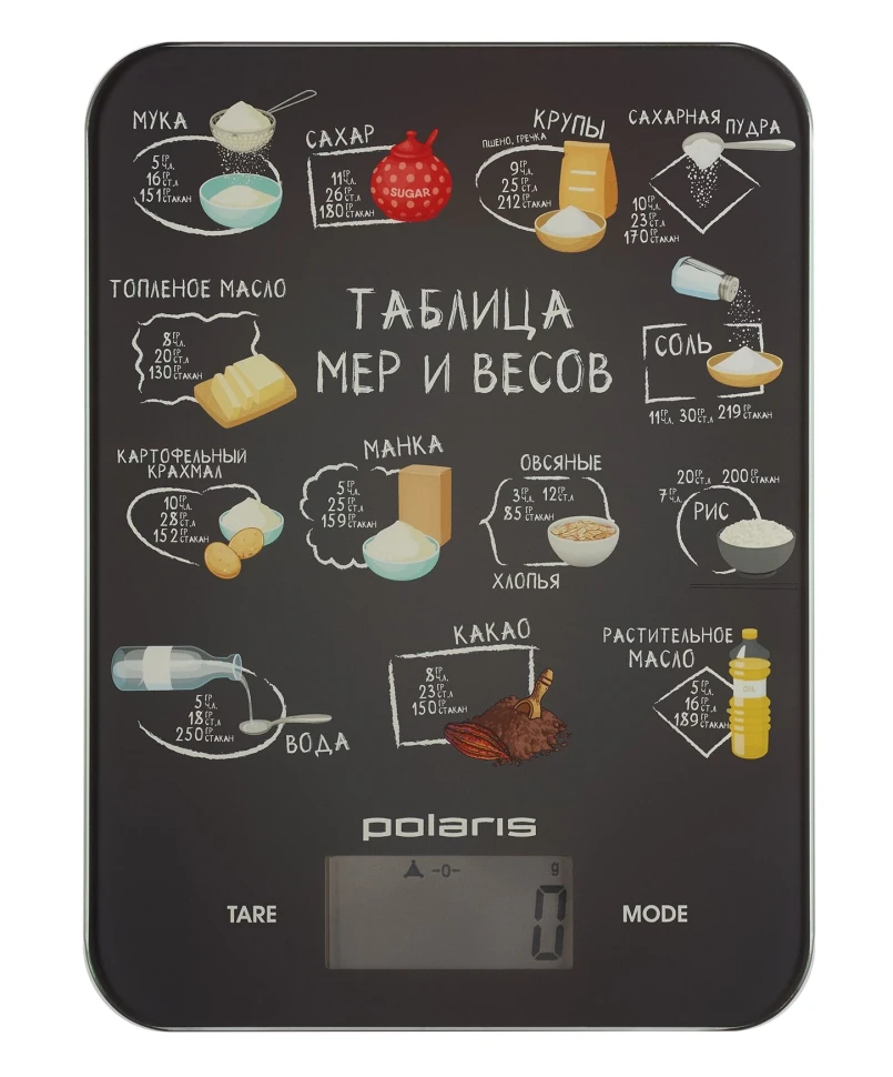 Весы кухонные электронные Polaris PKS 1053DG макс.вес:10кг рисунок  