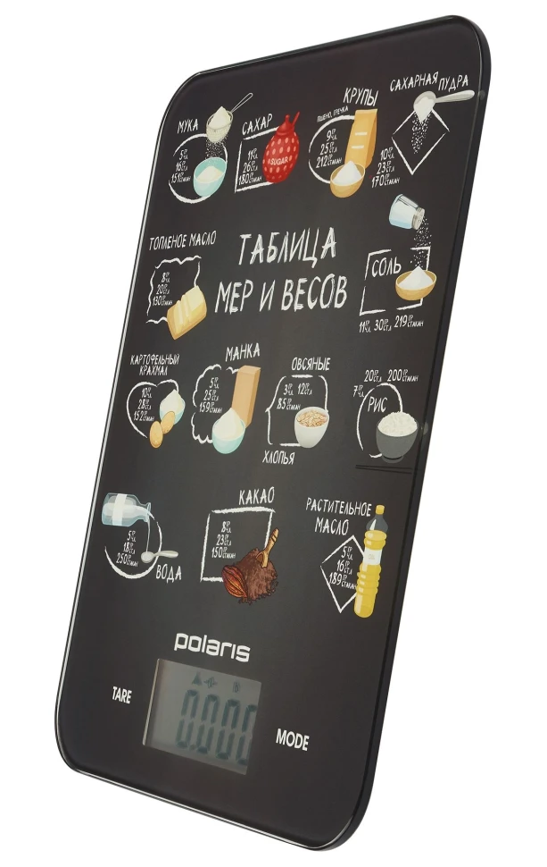 Весы кухонные электронные Polaris PKS 1053DG макс.вес:10кг рисунок  