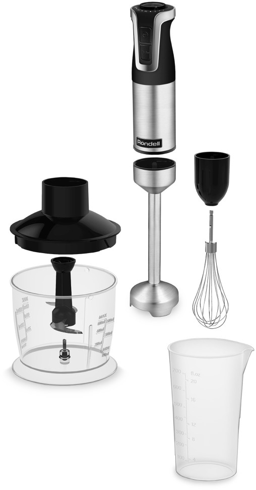 Блендер погружной Rondell RDE-1304 1800Вт черный/нержавеющая сталь  