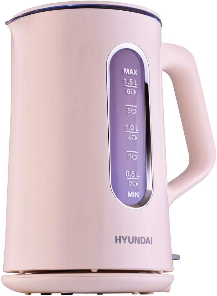 Чайник электрический Hyundai HYK-G8888 1.5л. 1700Вт кремовый/прозрачный корпус: стекло  