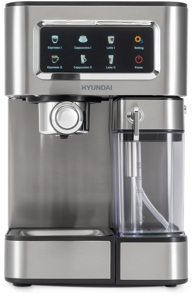 Кофеварка рожковая Hyundai HEM-5306 1350Вт серебристый/черный