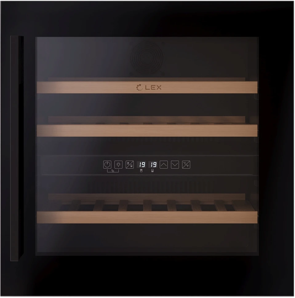 Винный шкаф Lex LWD6036BL dual zone 1-нокамерн. черный стекло (CHAT500007)