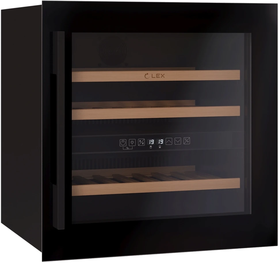 Винный шкаф Lex LWD6036BL dual zone 1-нокамерн. черный стекло (CHAT500007)