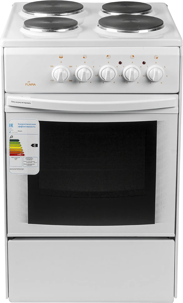 Плита Электрическая Flama AE 1406 W белый эмаль  