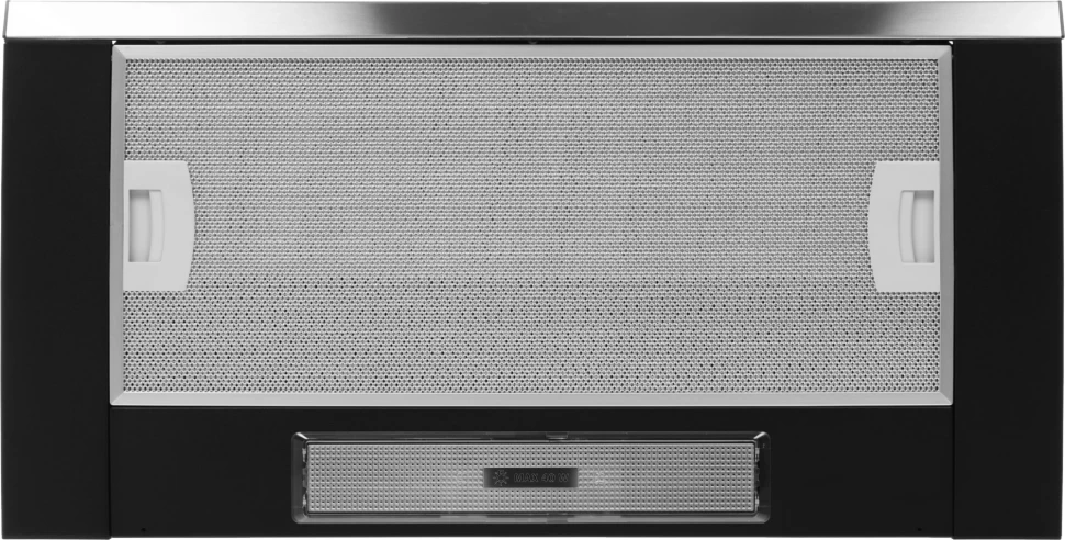 Вытяжка встраиваемая Krona Kamilla 600 slim черный/нержавеющая сталь управление: кнопочное (2 мотора)  