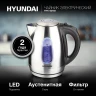 Чайник электрический Hyundai HYK-S2402 1.7л. 2200Вт серебристый матовый/черный корпус: металл  