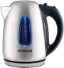 Чайник электрический Hyundai HYK-S2402 1.7л. 2200Вт серебристый матовый/черный корпус: металл  