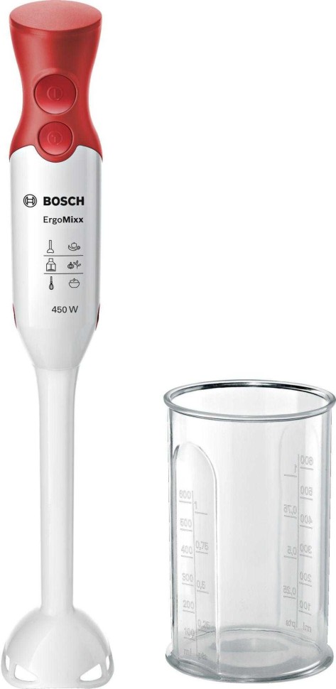 Блендер погружной Bosch MSM64010 450Вт белый/красный  