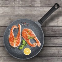 Сковорода Taller Elements TR-44254 круглая 28см покрытие: Greblon C3 ручка несъемная (без крышки) черный (44254)