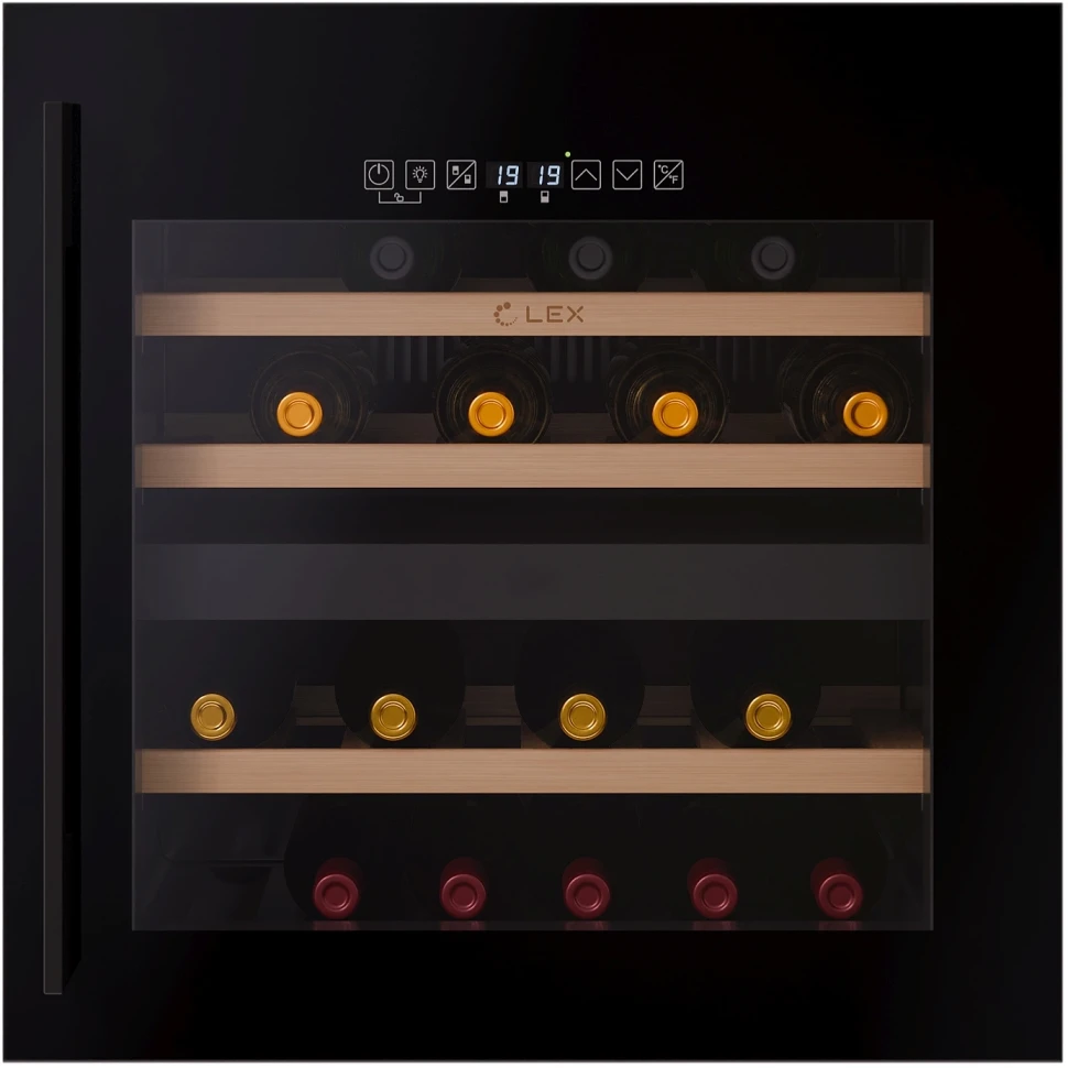 Винный шкаф Lex LWD6036BL dual zone S 1-нокамерн. черный стекло (CHAT500009)