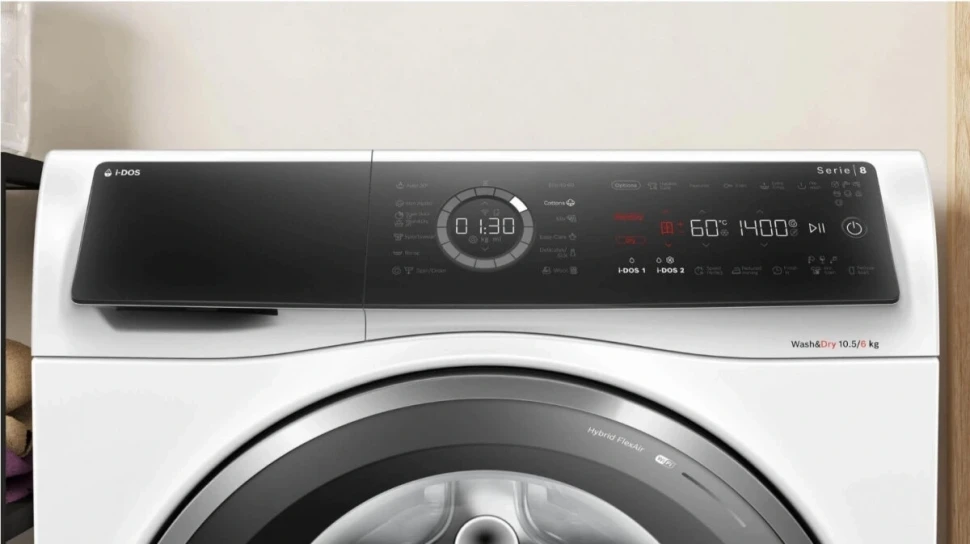 Стиральная машина Bosch Serie 8 WNC254A0SN пан.швед. загр.фронтальная макс.:10.5кг (с сушкой) белый  