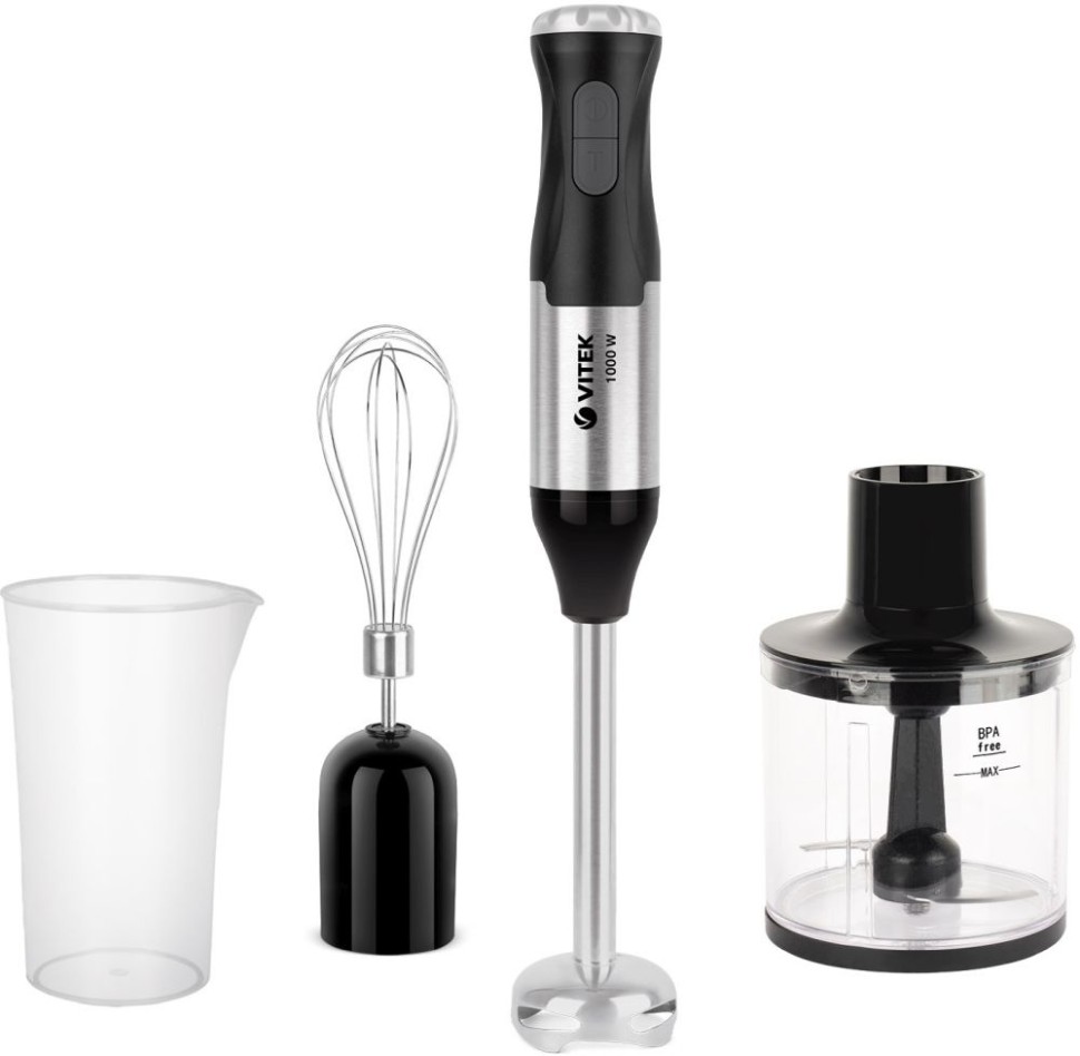 Блендер погружной Vitek VT-3425 1000Вт черный/серебристый  