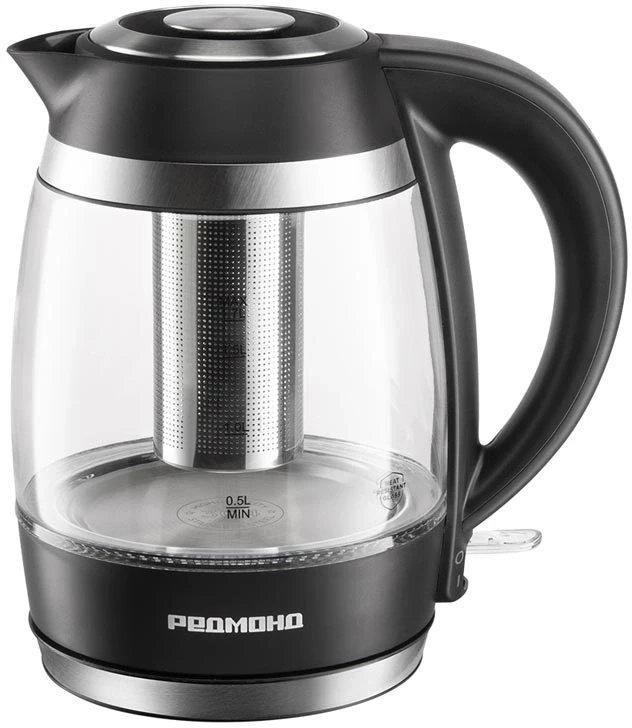 Чайник электрический Редмонд KG227 1.7л. 2200Вт черный корпус: пластик/стекло  