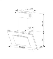Вытяжка каминная Lex Mini 500 BL черный управление: кнопочное (1 мотор)