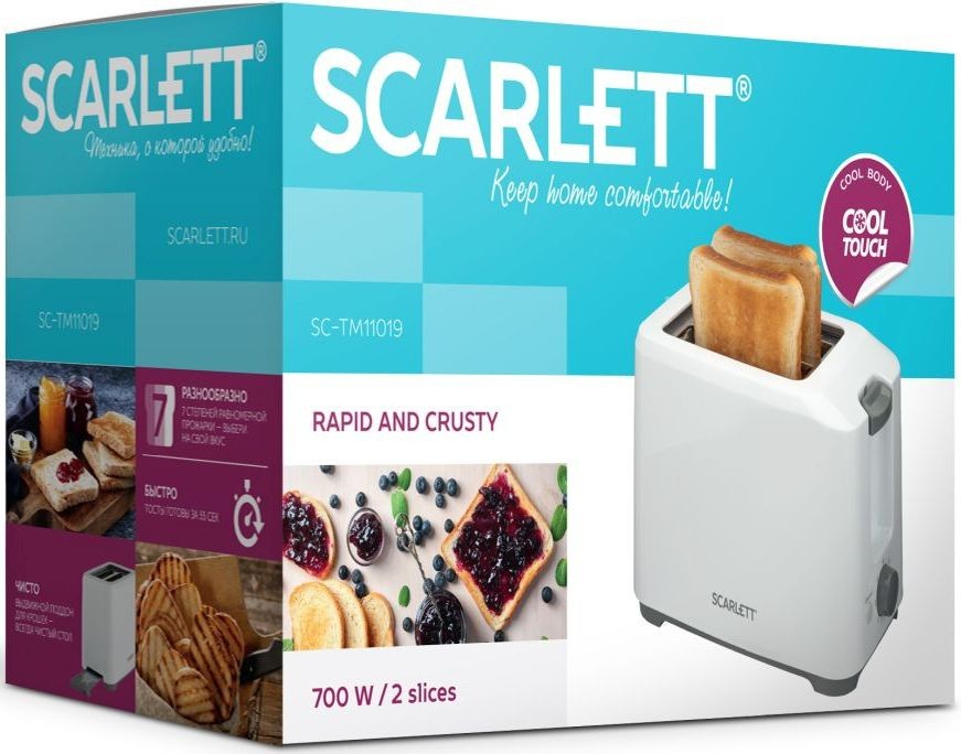 Тостер Scarlett SC-TM11019 700Вт белый