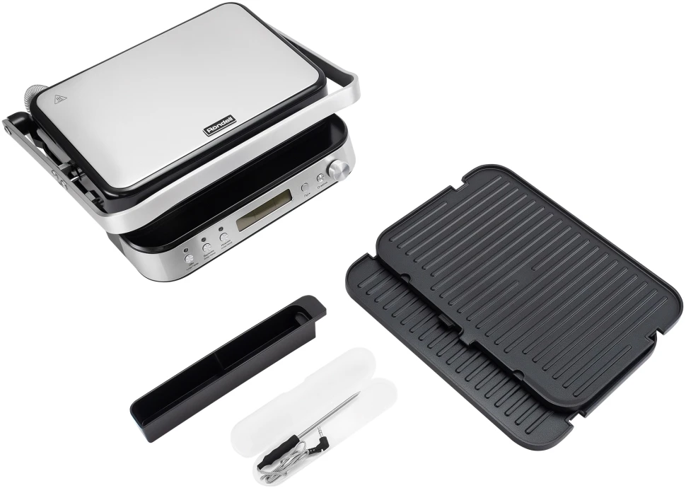 Электрогриль Rondell RDE-1702 2200Вт серебристый  