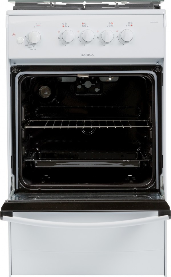 Плита Газовая Darina 1B1 GM 441 008 W белый/черный (стеклянная крышка) реш.чугун  