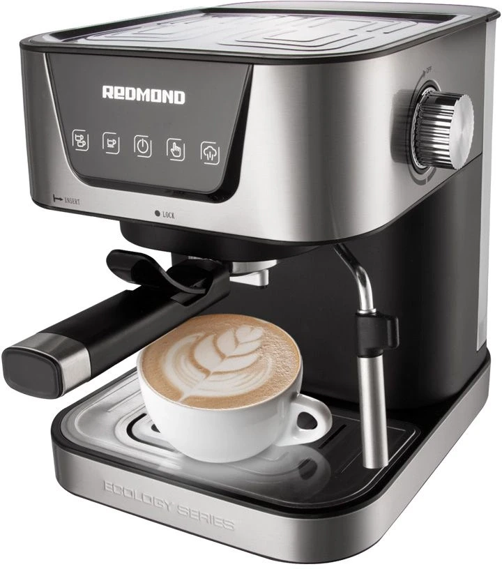 Кофеварка рожковая Редмонд RCM-M1513 1050Вт серебристый/черный  