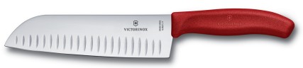 Нож кухонный Victorinox Swiss Classic (6.8521.17B) стальной сантоку лезв.170мм прямая заточка красный блистер  