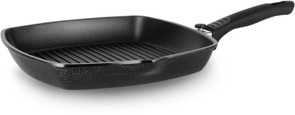 Сковорода-гриль Rondell Escurion RDA-869 квадратная 28см покрытие: Xylan Plus ручка съемная (без крышки) черный  