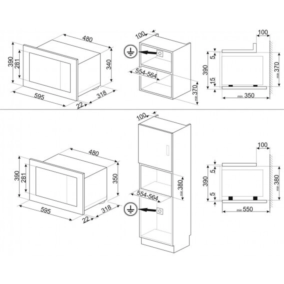 Микроволновая печь Smeg FMI120G**