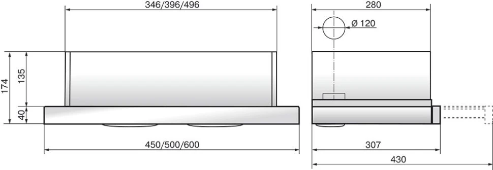 Вытяжка встраиваемая Elikor Интегра 60П-400-В2Л топленое молоко управление: кулисные переключатели (1 мотор)  