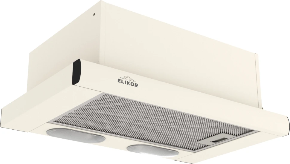 Вытяжка встраиваемая Elikor Интегра 60П-400-В2Л топленое молоко управление: кулисные переключатели (1 мотор)  