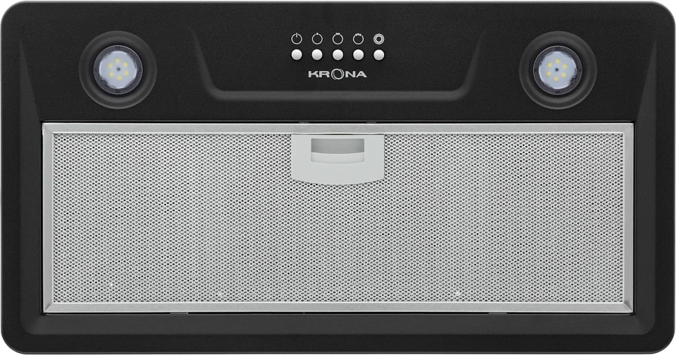 Вытяжка встраиваемая Krona Luisa 600 Black PB черный управление: кнопочное (1 мотор)  