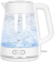 Чайник электрический Scarlett SC-EK27G104 1.7л. 2200Вт белый корпус: стекло/пластик