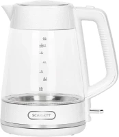 Чайник электрический Scarlett SC-EK27G104 1.7л. 2200Вт белый корпус: стекло/пластик