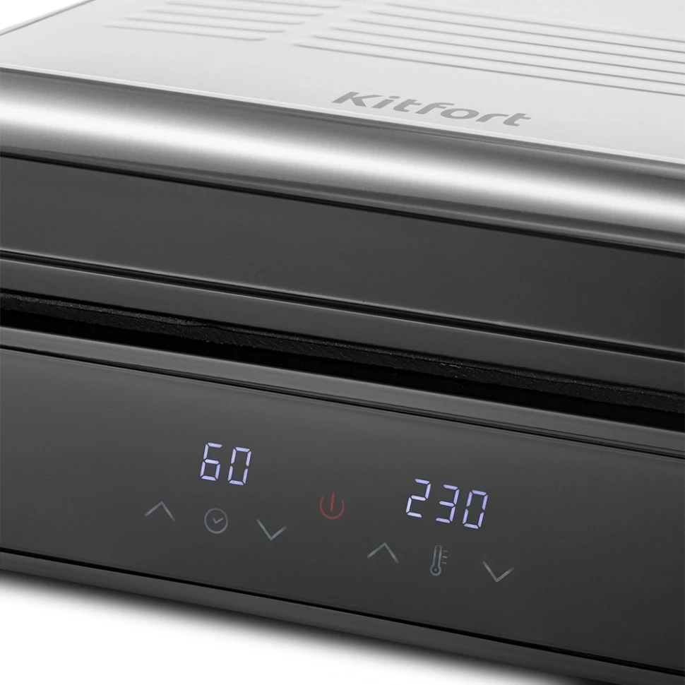 Электрогриль Kitfort КТ-3664 2000Вт серебристый/черный  