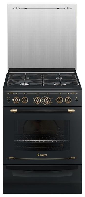 Плита Газовая Gefest ПГ 6100-02 0183 черный (стеклянная крышка) реш.чугун  