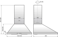 Вытяжка каминная Elikor Оптима 50П-400-К3Л белый управление: кнопочное (1 мотор)