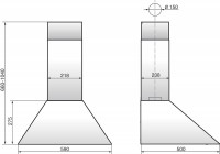 Вытяжка каминная Elikor Silver Storm 60Н-650-П3Л нержавеющая сталь управление: ползунковое (1 мотор)