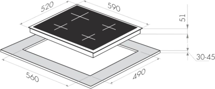 Газовая варочная поверхность Maunfeld EGHG.64.63CBG/G бежевый  