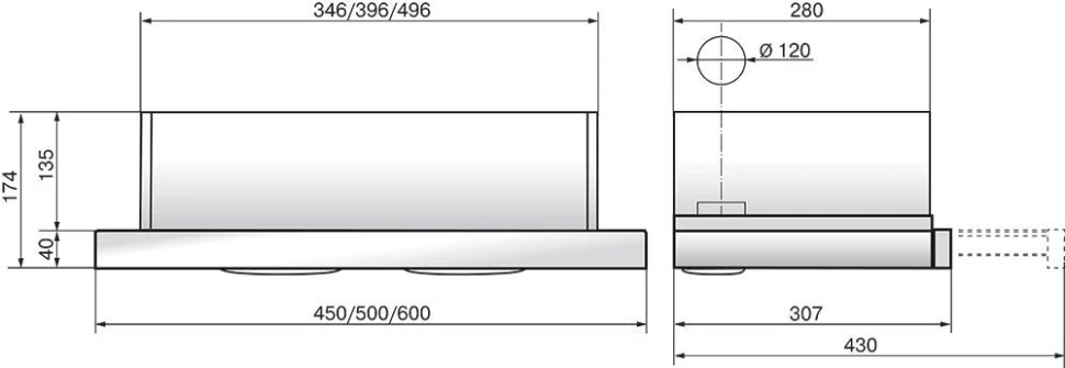 Вытяжка встраиваемая Elikor Интегра Glass 45Н-400-В2Д нержавеющая сталь/стекло белое управление: кнопочное (1 мотор)  