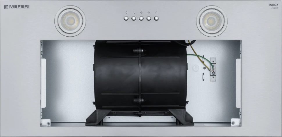 Вытяжка встраиваемая Meferi Power INBOX60IX нержавеющая сталь управление: кнопочное (1 мотор)  