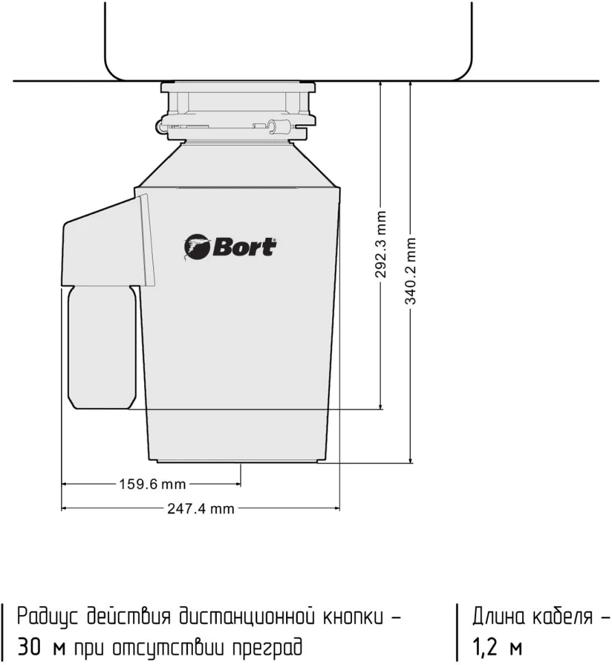 Измельчитель Bort Alligator Green 750Вт черный