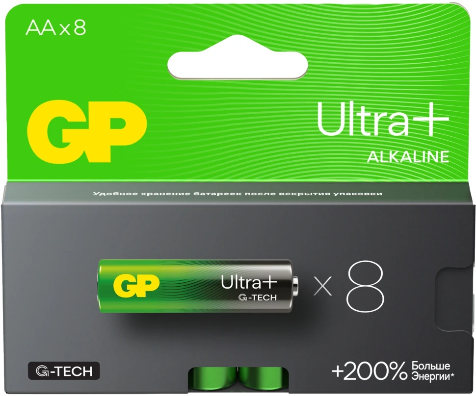 Батарея GP Ultra Plus Alkaline 15AUPA21-2CRB8 AA (8шт) блистер  
