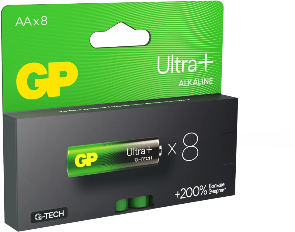 Батарея GP Ultra Plus Alkaline 15AUPA21-2CRB8 AA (8шт) блистер  