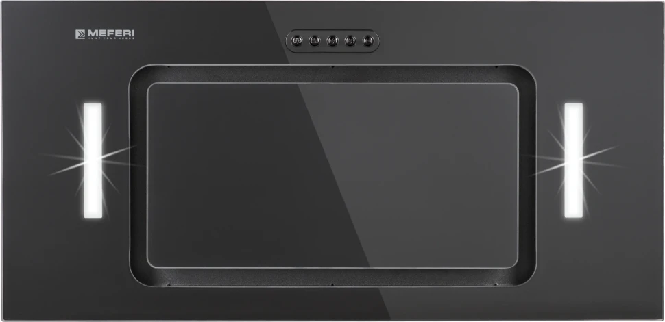 Вытяжка встраиваемая Meferi Ultra INBOX60BK Glass черный управление: кнопочное (1 мотор)  