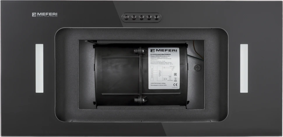 Вытяжка встраиваемая Meferi Ultra INBOX60BK Glass черный управление: кнопочное (1 мотор)  