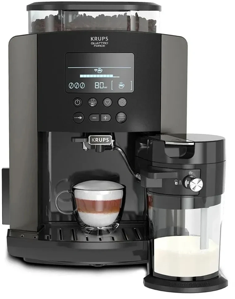 Кофемашина Krups Arabica Latte EA819E10 1450Вт черный/коричневый